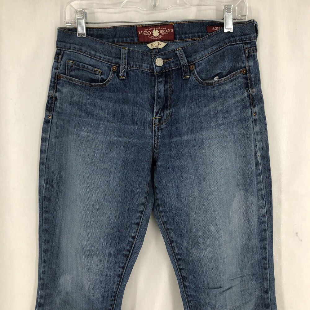 Lucky Brand Sofia Boot Ankle Blue Mid Rise Stretch Denim Jean 8/29 (30x29)